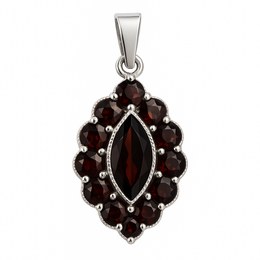 Stříbrný přívěs s Granáty