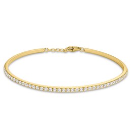 MINET Luxusní zlatý náramek s bílým zirkonem Au 585/1000 3,80g