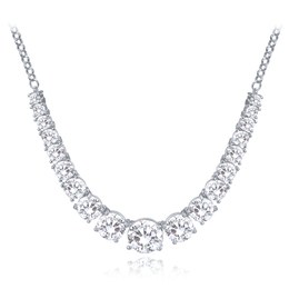 MINET Luxusní stříbrný náhrdelník s bílými zirkony Ag 925/1000 15,85g