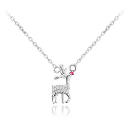 MINET Vánoční stříbrný 925/1000 náhrdelník REINDEER JMAS8044SN41
