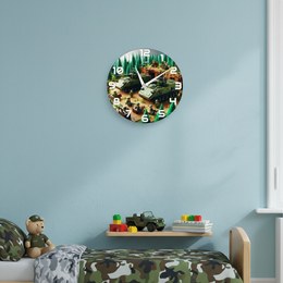 KUBRi 0161 - 20 cm hodiny z dubového masívu včetně dřevěných ručiček