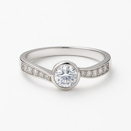 Zlatý prsten z bílého zlata se zirkony