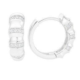 Zlaté náušnice kruhy se zirkony z bílého zlata