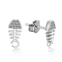 MOISS stříbrné náušnice RYBA
