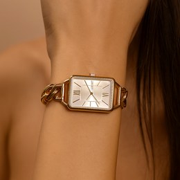 MINET Stříbrné dámské hodinky PRAGUE Silver Flower Mesh s čísly MWL5203