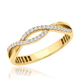 MINET Elegantní zlatý prsten s bílým zirkonem Au 585/1000 vel. 58 - 1,50g