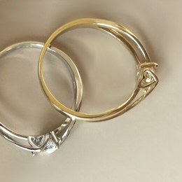 MINET Zlatý zásnubní prsten s bílým zirkonem Au 585/1000 vel. 50 - 1,70g