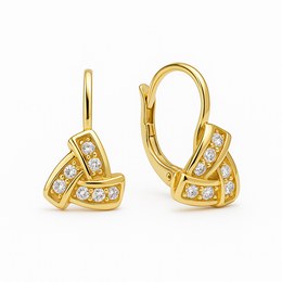 Zlaté náušnice se zirkony klapkové