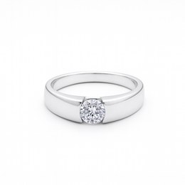 Zlatý prsten z bílého zlata se zirkonem