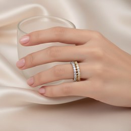 Zlatý 585/1000 prsten z bílého zlata se zirkonem 5013B