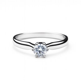 Zlatý prsten z bílého zlata se zirkonem