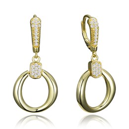 MINET Elegantní pozlacené stříbrné náušnice se zirkony