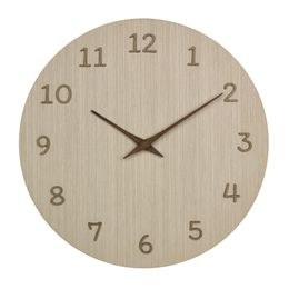 KUBRi 0175 - 44 cm hodiny z dubového masívu včetně dřevěných ručiček