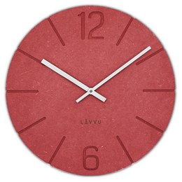 Lavvu LCT5023 - Červené hodiny Natur vyrobené v Čechách o průměru 34cm