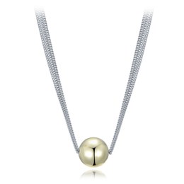 MINET Elegantní dvoubarevný stříbrný náhrdelník se třemi řetízky s kuličkou Ag 925/1000 10,70g