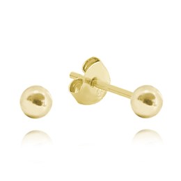 MINET Pozlacené stříbrné náušnice KULIČKY MALÉ 3 mm