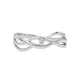 Zlatý 585/1000 prsten z bílého zlata proplétaný se zirkonem 5009BK