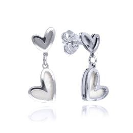 MOISS náušnice z bílého zlata SRDCE