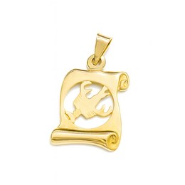 Stříbrný zlacený přívěs zvěrokruh Rak pergamen