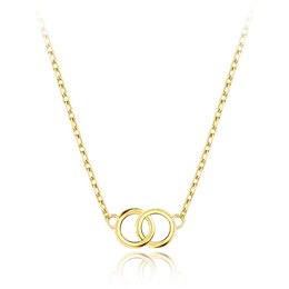 MINET Elegantní zlatý náhrdelník spojené kroužky Au 585/1000 1,70g