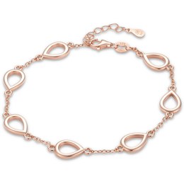 MINET Pozlacený rosegold stříbrný náramek s kapkou
