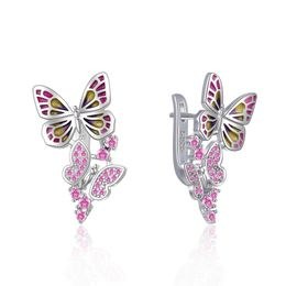 MOISS smaltové stříbrné naušnice