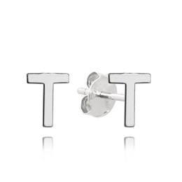 MINET Stříbrné náušnice písmeno "T"