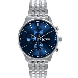 LAVVU Pánské hodinky YSTAD Chronograph Blue s vodotěsností 100M LWM0250