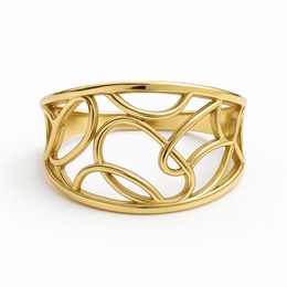 Zlatý prsten s ozdobným výřezem