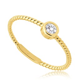 MINET Zásnubní zlatý prsten s bílým zirkonem Au 585/1000 vel. 60 - 1,10g