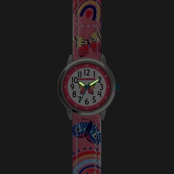 CLOCKODILE Růžové dívčí dětské hodinky MOTÝL