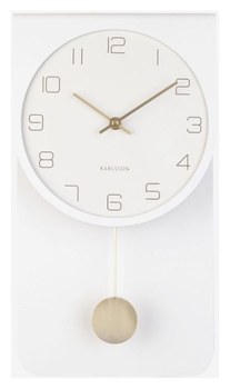 Designové kyvadlové nástěnné hodiny KA5779WH Karlsson 39cm