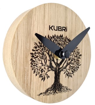 KUBRi 0013A - Miniaturní dubové hodiny se stromem života
