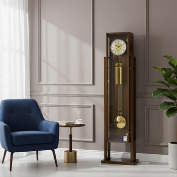 Adler 10159-W - Sloupové hodiny s půlovým závažovým strojem od německé firmy Hermle