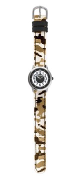 CLOCKODILE Svítící hnědé chlapecké dětské hodinky ARMY s maskáčovým vzorem