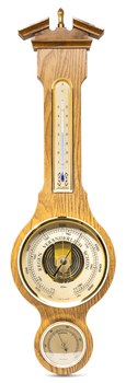 Fischer 6699-34 - Barometr s teploměrem a vlhkoměrem na dřevěné podložce