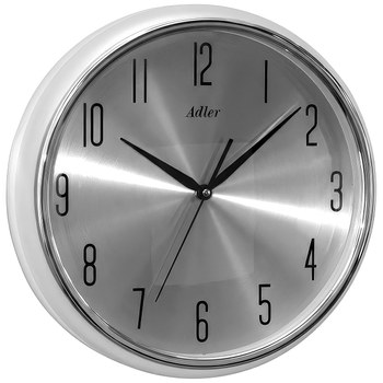Adler 30286-silver- moderní hodiny s kovovým ciferníkem kryté zaobleným sklem
