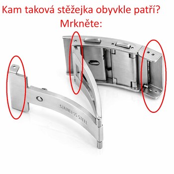 Stěžejka SSB k řemínku do kovové spony náramku k hodinkám