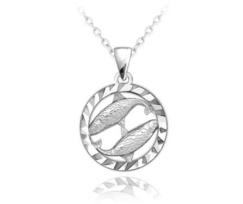 MINET Stříbrný 925/1000 náhrdelník Zodiac zvěrokruh RYBY