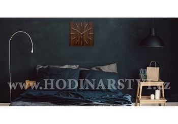 Designové nástěnné hodiny Future Time FT1010WE Square dark natural brown 40cm