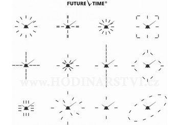 Designové nalepovací hodiny Future Time FT9600BK Modular black 60cm
