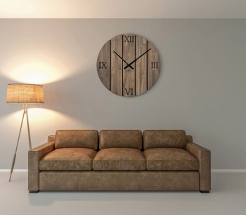 Flexistyle z246 - extra velké 80 cm nástěnné hodiny z přírodního dubu