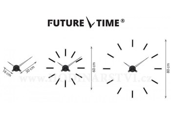 Designové nalepovací hodiny Future Time FT9600BK Modular black 60cm
