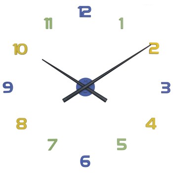 JVD HT466.2 - Dětské nalepovací hodiny o průměru 80 cm v moderních pastelových barvách