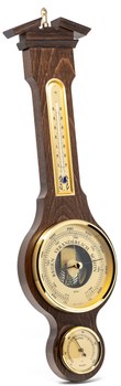 Fischer 6699-12 - Barometr s teploměrem a vlhkoměrem na dřevěné podložce