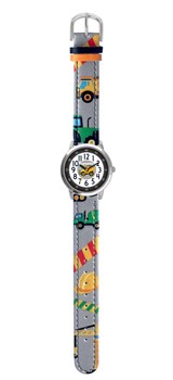 CLOCKODILE Svítící šedé chlapecké dětské hodinky BAGRY