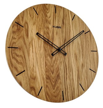 KUBRi 0096 - dubové hodiny české výroby o průměru 44 cm