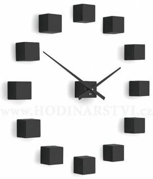 Designové nástěnné nalepovací hodiny Future Time FT3000BK Cubic black