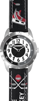 CLOCKODILE Svítící černé chlapecké hodinky HOKEJ