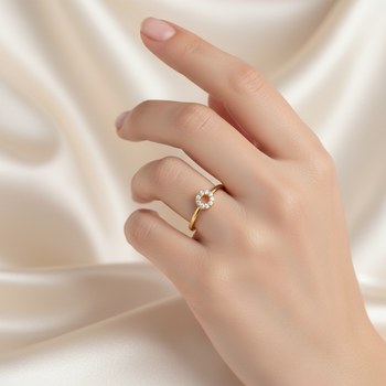MINET Elegantní zlatý prsten s bílými zirkony Au 585/1000 JMG0027WGR